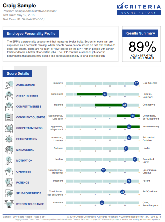 Criteria Corp Aptitude Test Sample