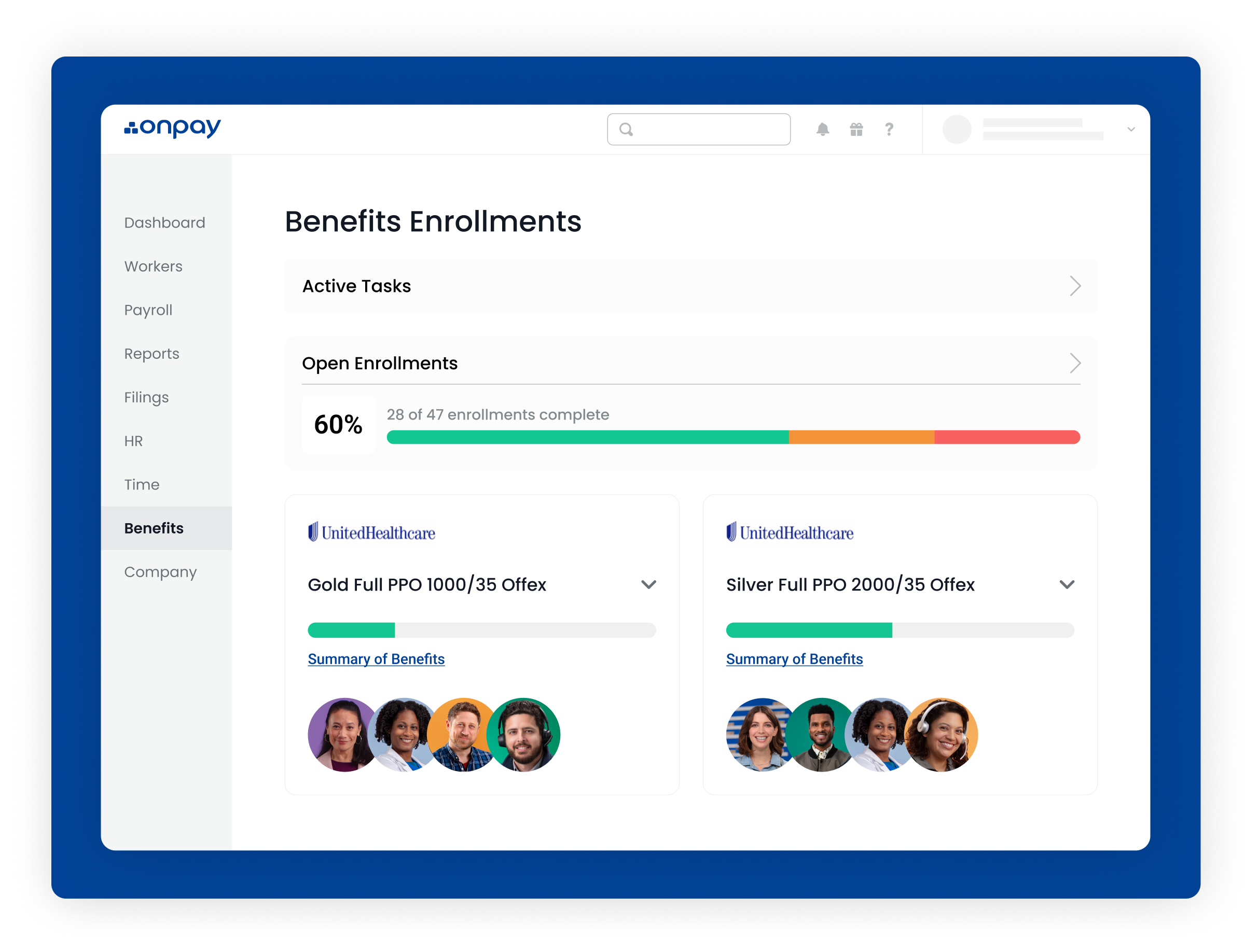 OnPay Benefits Enrollments