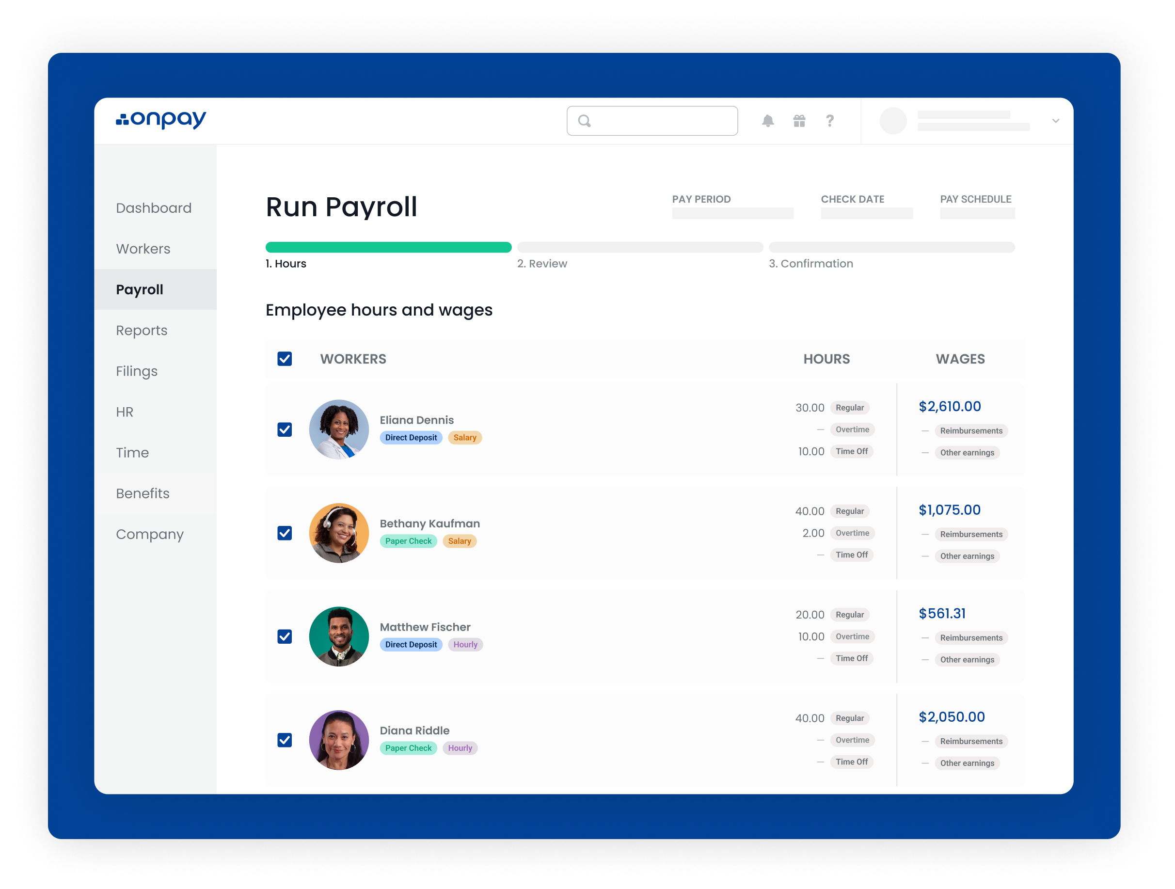 OnPay Run Payroll