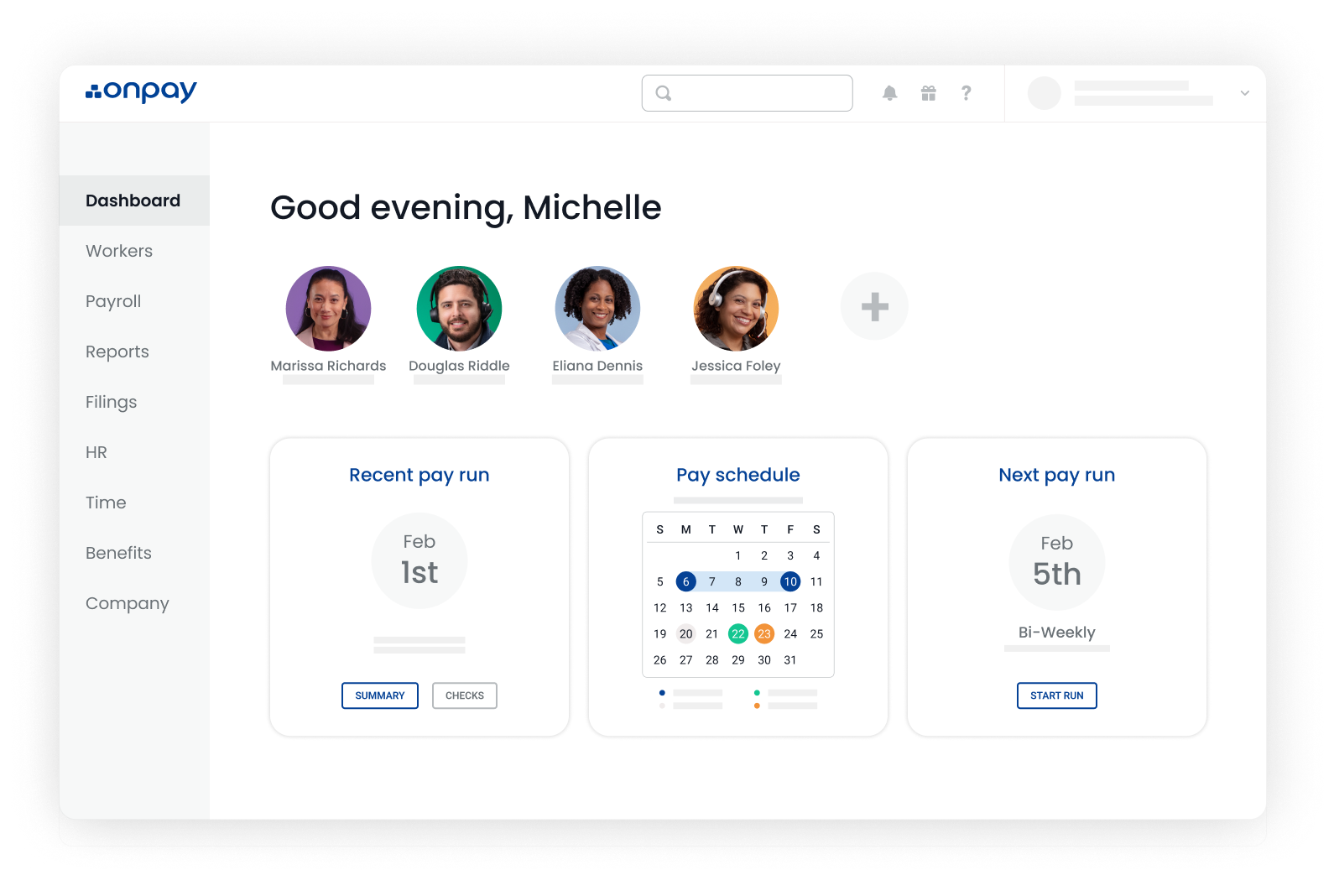 OnPay Thumbnail Company Dashboard