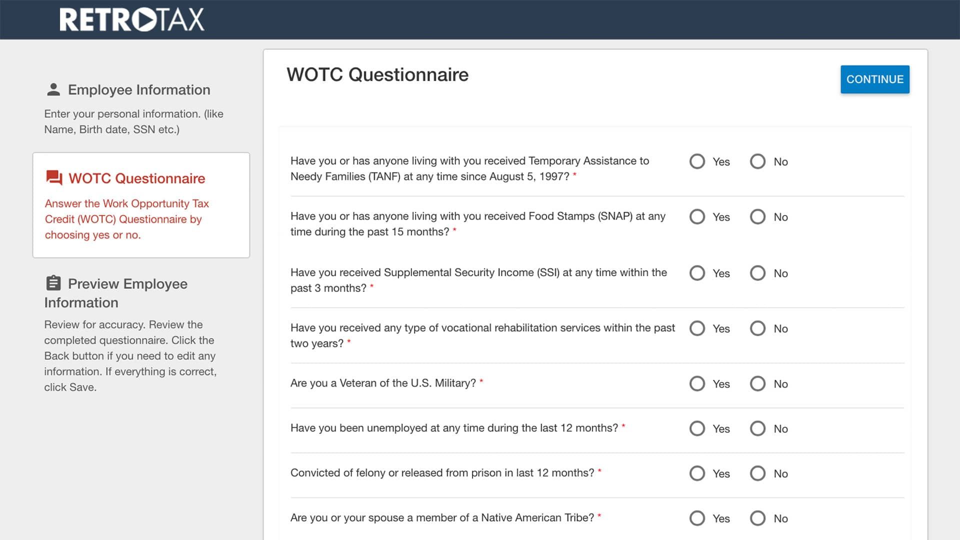 tax credit survey ssn